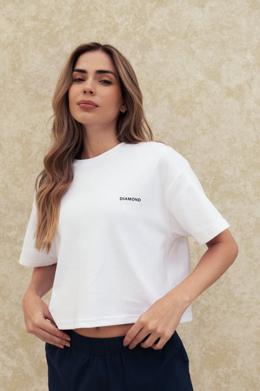 T-SHIRT OVERSIZE CROP WHITE